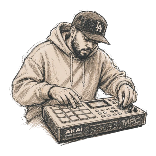 Producer working on a beat